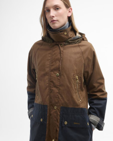 Carolyn Waxed Jacket Tan/Dress Tartan