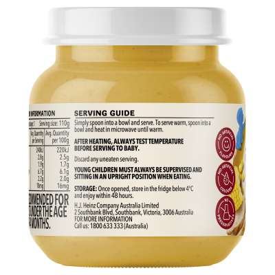  Heinz® Golden Sweetcorn & Chicken Baby Food Jar 4+ months 110g 