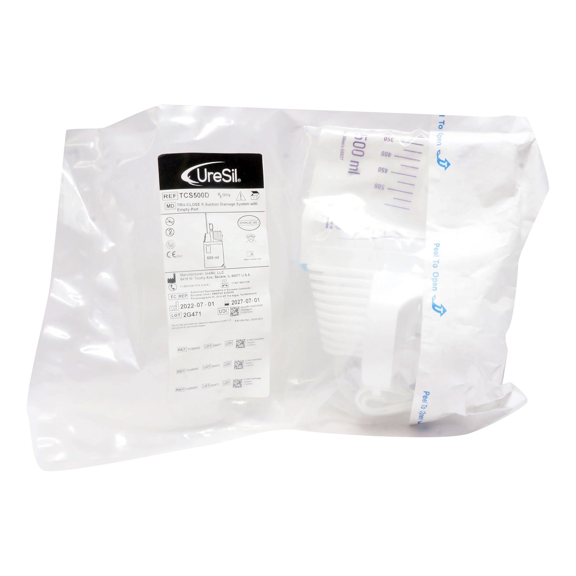 Uresil LLC DRAIN BAG, 500ML TRU-CLOSE 10/BX