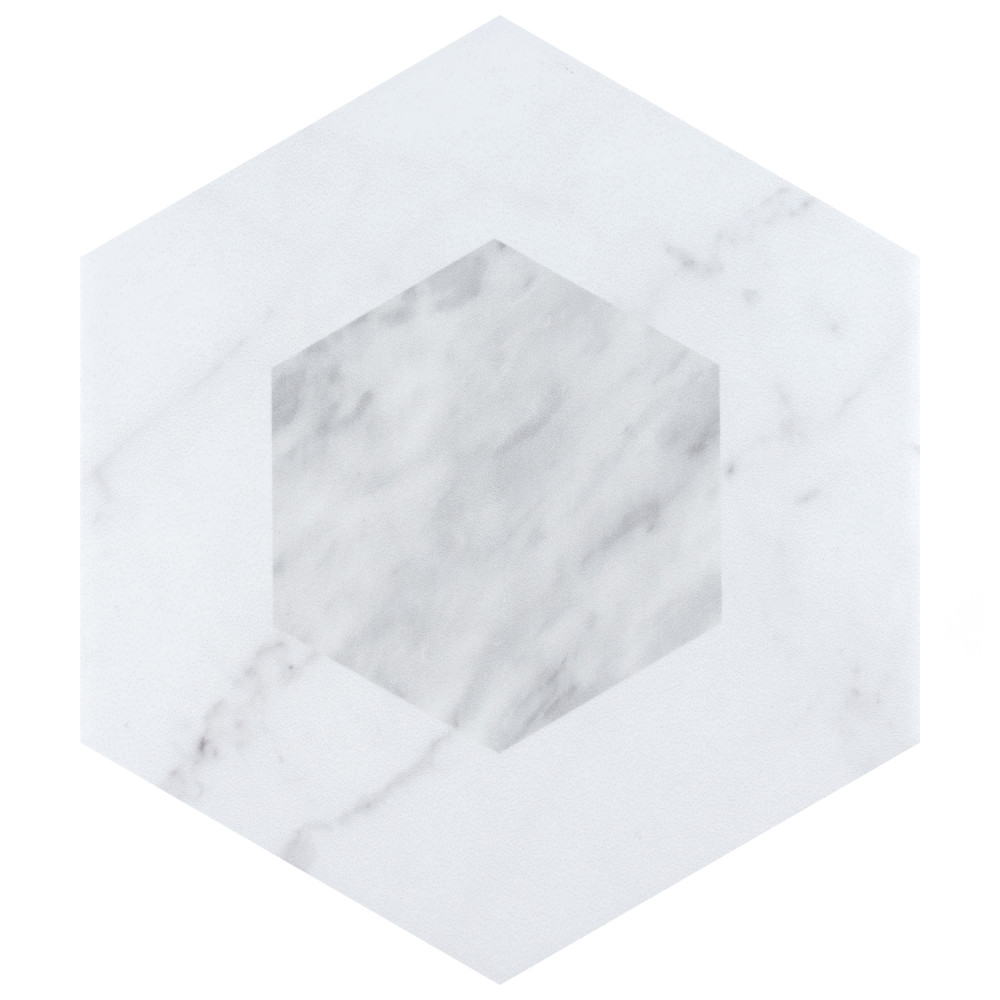 Sample – Classico Bardiglio Hex Geo Porcelain Floor and Wall Tile