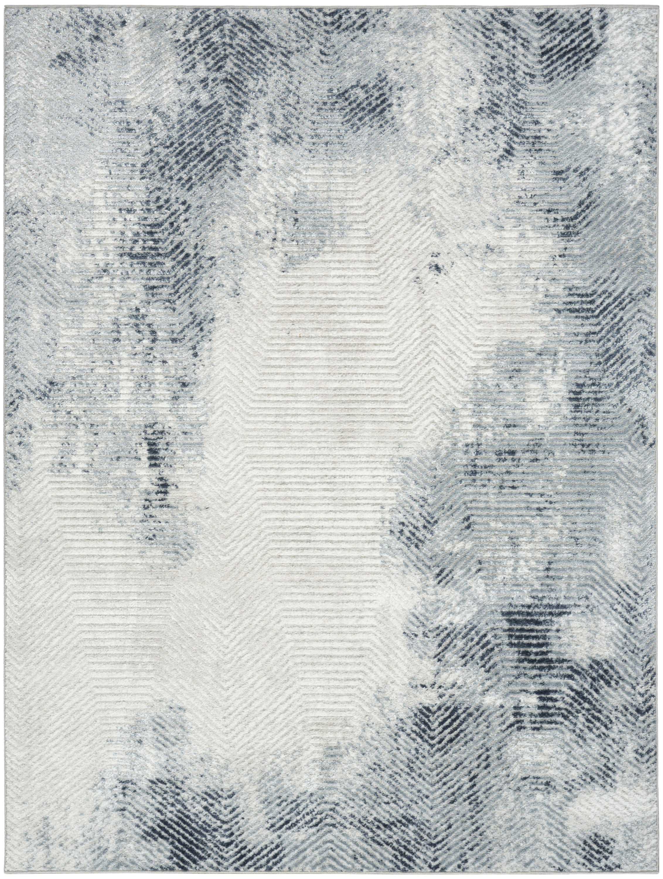 Nourison Dekor 4' x 6' Grey Navy Modern Indoor Rug