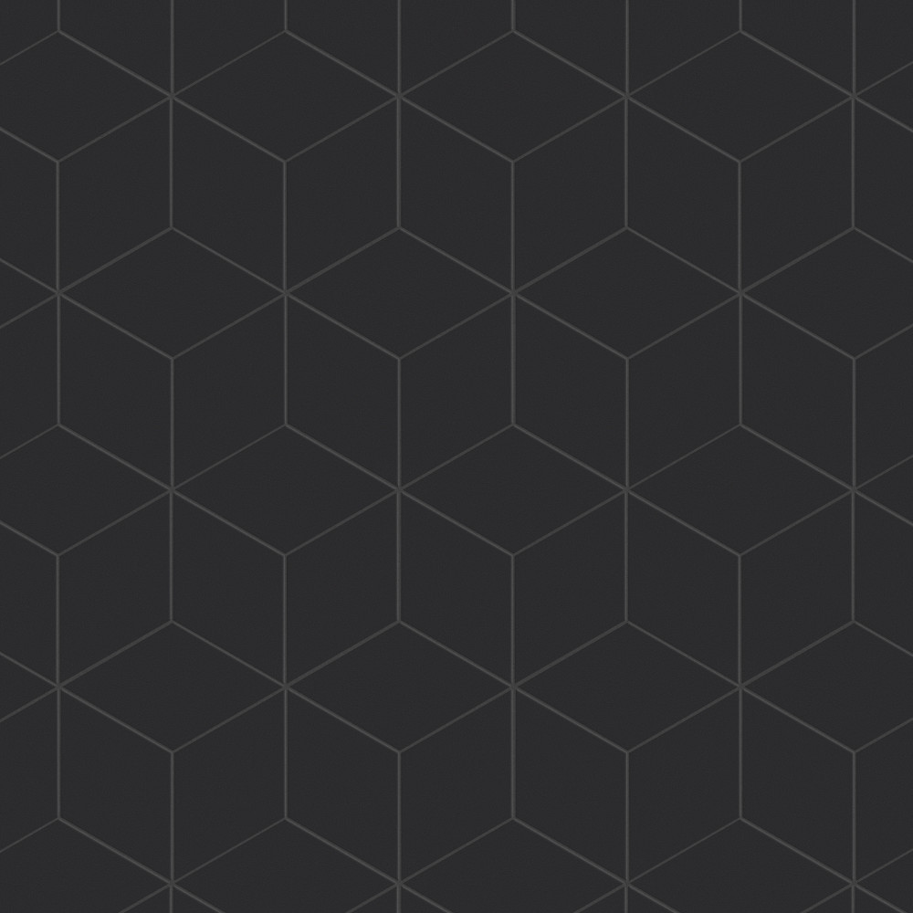 Rhombus Smooth Black 5-1/2 in. x 9-1/2 in. Porcelain Floor and Wall Tile