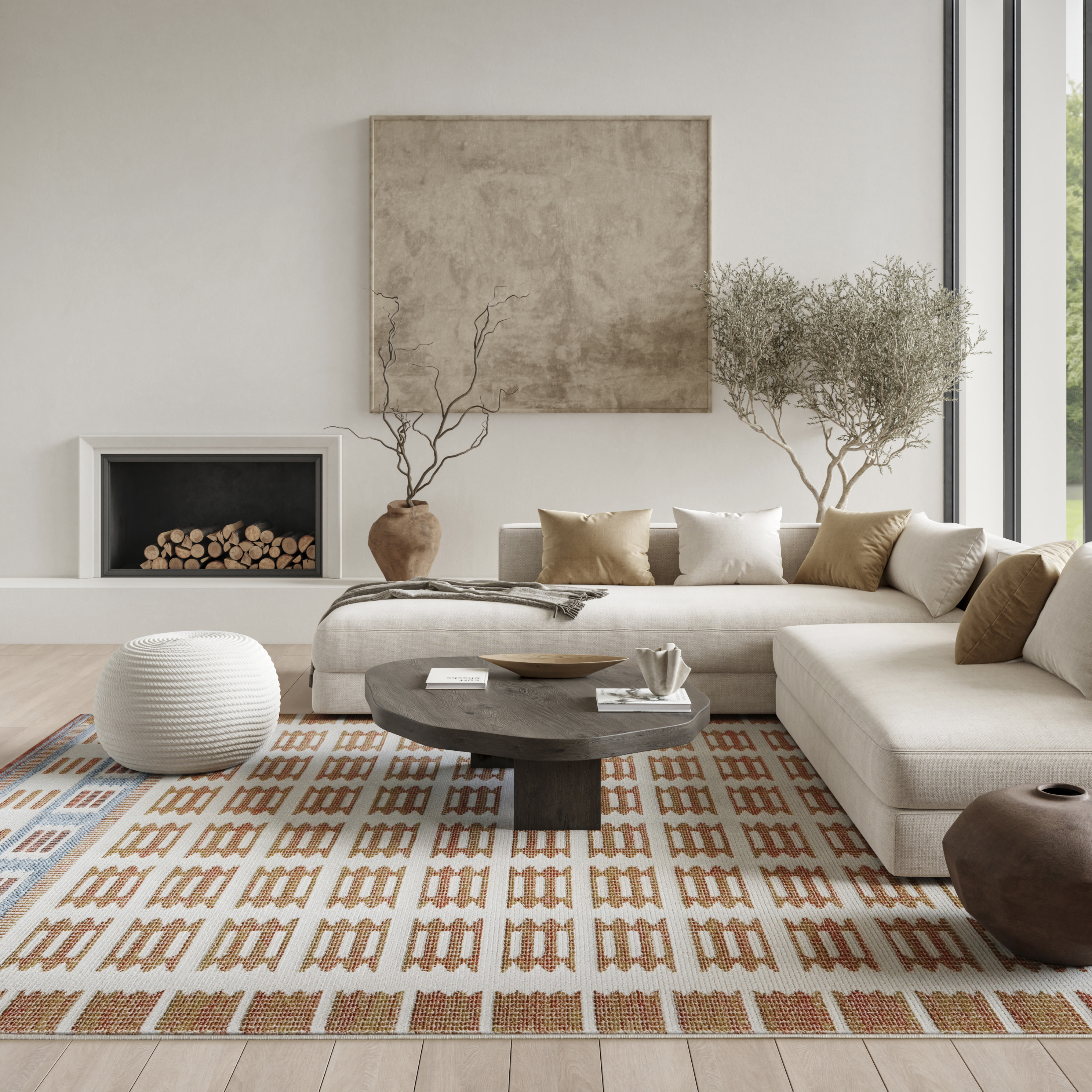 Nourison Nordic 8' x 10' Ivory Rust Modern Indoor Rug