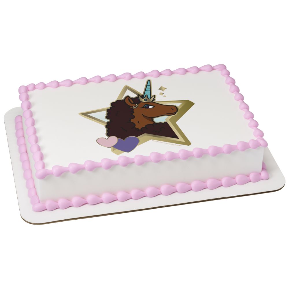 Image Cake Afro Unicorn Unique