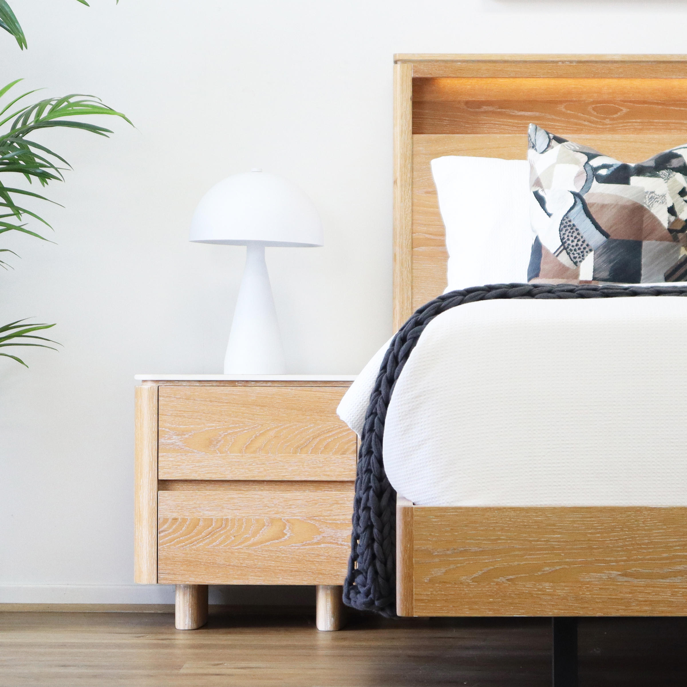 Lifestyle image of the  Azure Bed Frame, Natural from Forty Winks