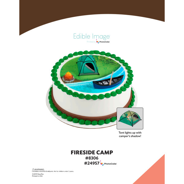 Fireside Camp The Magic of Cakes® PhotoCake® Enhanced Round Background Page