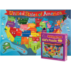 Kid's Jigsaw Puzzle, United States, 13" x 19", 100 Pieces
