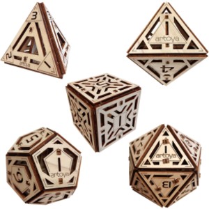 Da Vinci Platonic Solids Wooden Model Set, 5 Models, 83 Pieces