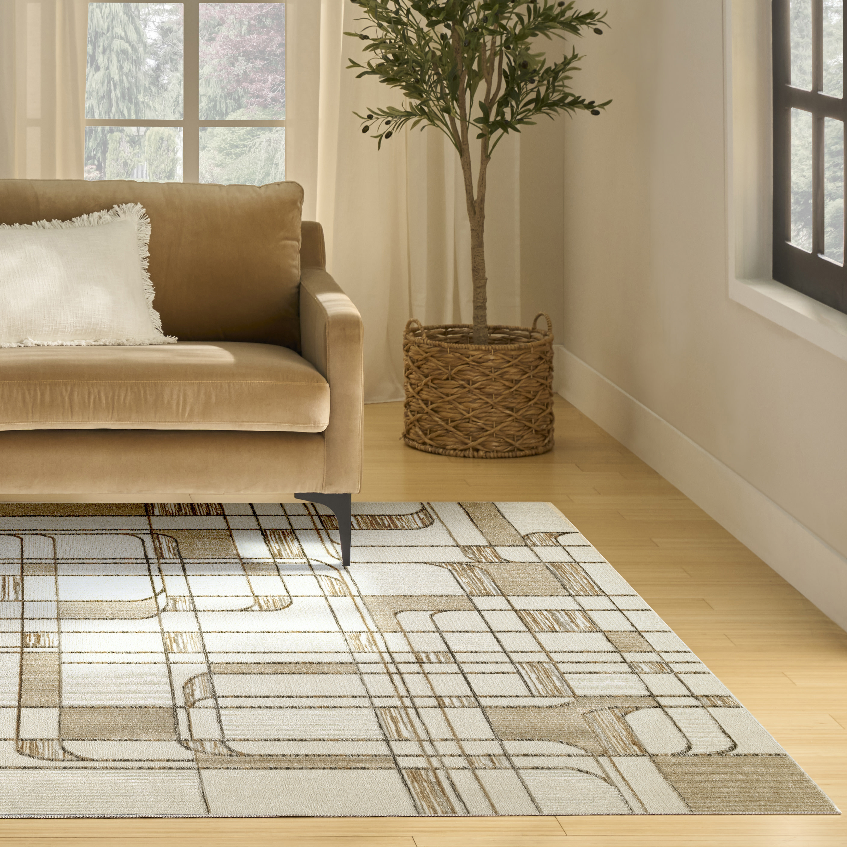 Nourison Nordic 8' x 10' Ivory Multicolor Mid-Century Modern Indoor Rug