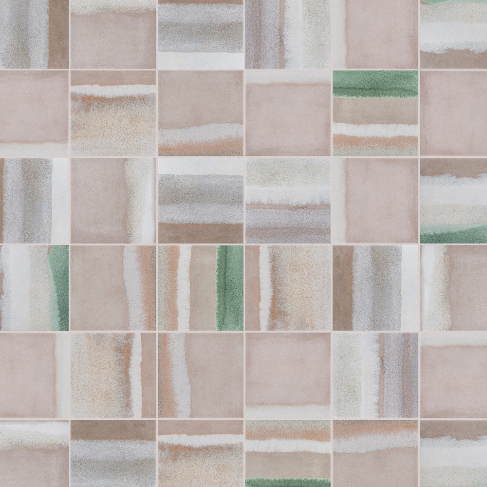 Matter Canvas Taupe Green 6 in. x 6 in. Porcelain Floor and Wall Tile