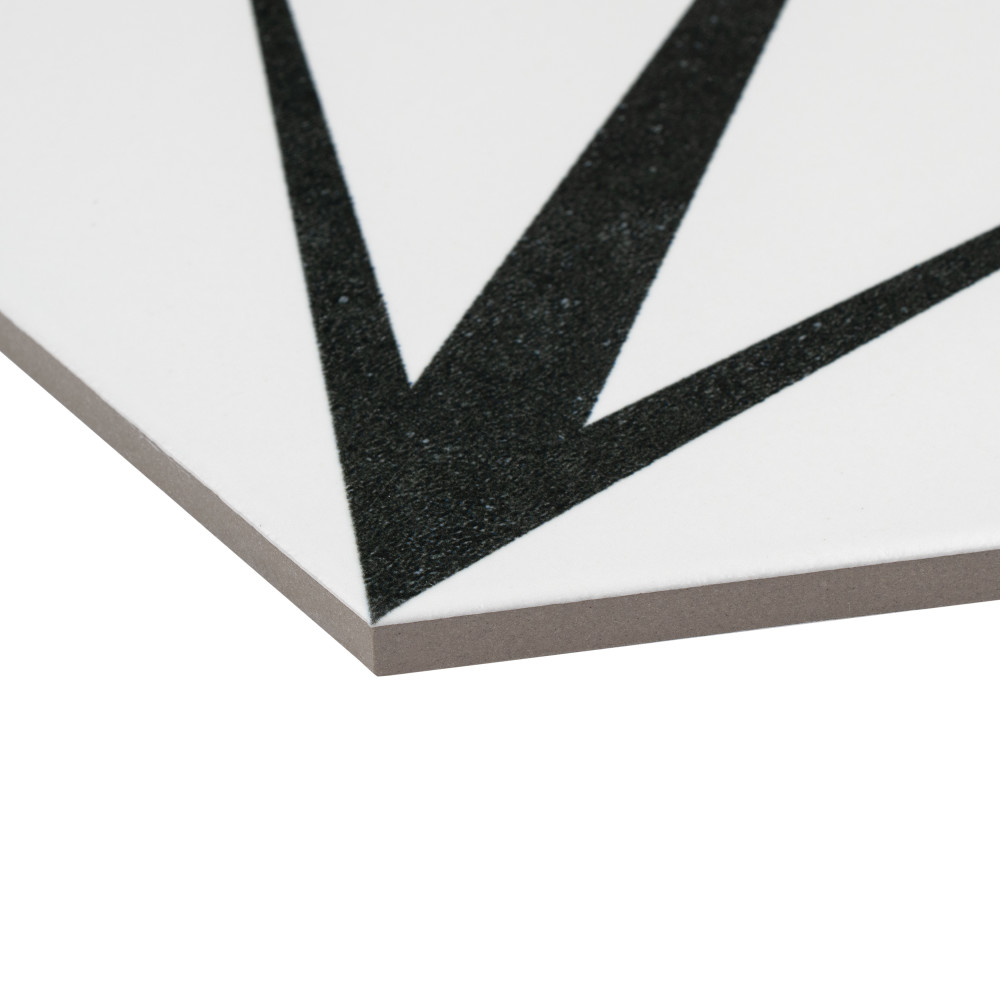 Sample – Trident Hex Blanco Porcelain Floor and Wall Tile