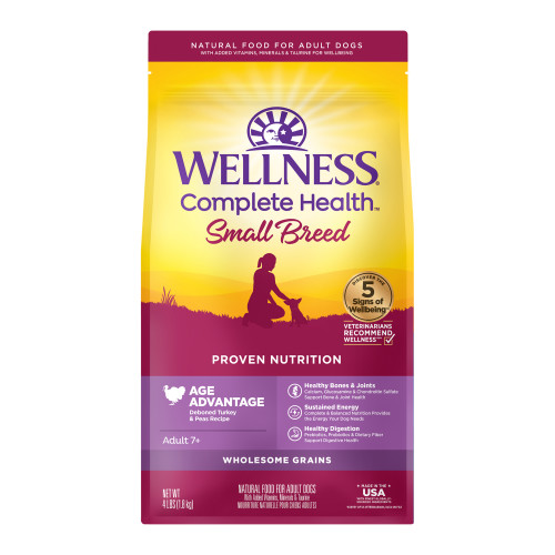 Wellness Complete Health Grained Small Breed Senior Turkey & Peas Front packaging