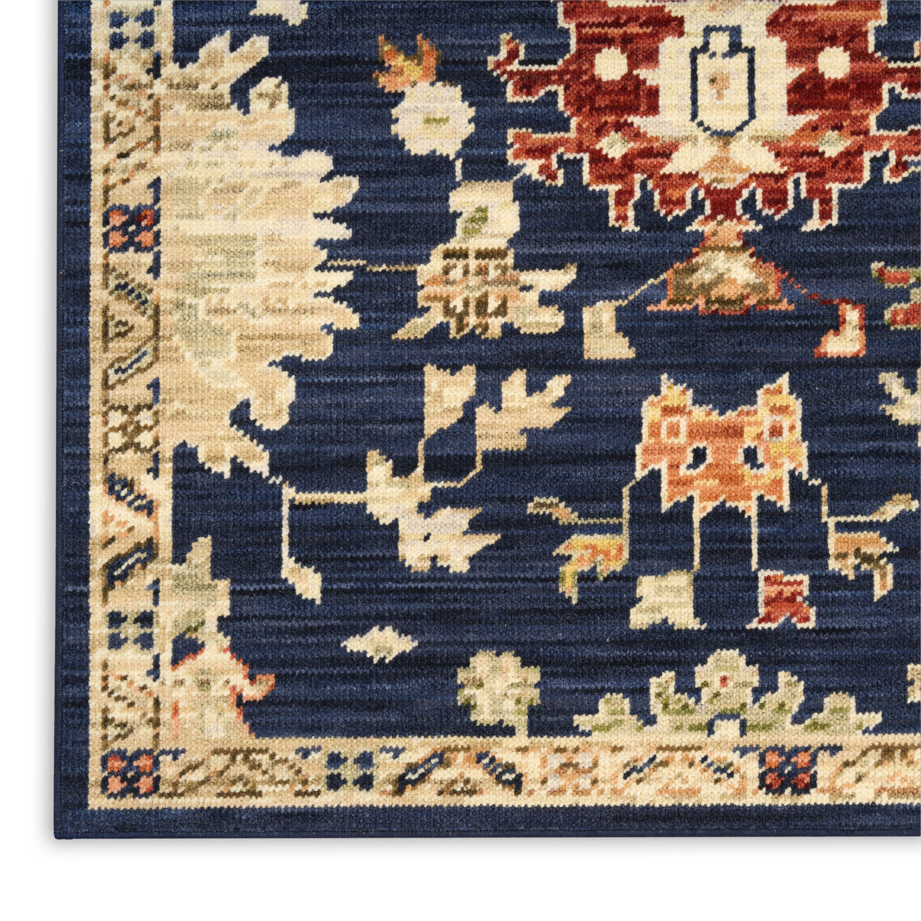 Nourison Antique Bloom 2' x 3' Navy Vintage Indoor Rug