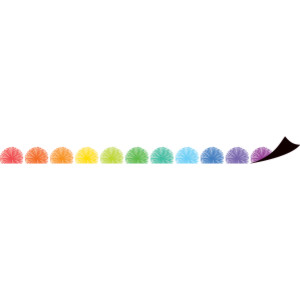 Colorful Poms Scalloped Magnetic Border, 24 ft
