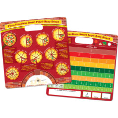 Smart Poly&reg; Educational Activity Busy Board, Dry Erase with Marker, 10-3/4" x 10-3/4", Pizza Fractions