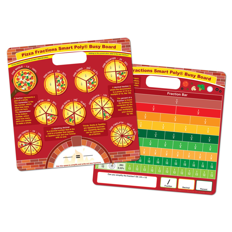 Smart+Poly++Educational+Activity+Busy+Board%2C+Dry+Erase+with+Marker%2C+10-3%2F4%26quot%3B+x+10-3%2F4%26quot%3B%2C+Pizza+Fractions