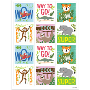 Jungle Friends Reward Stickers, Pack of 60
