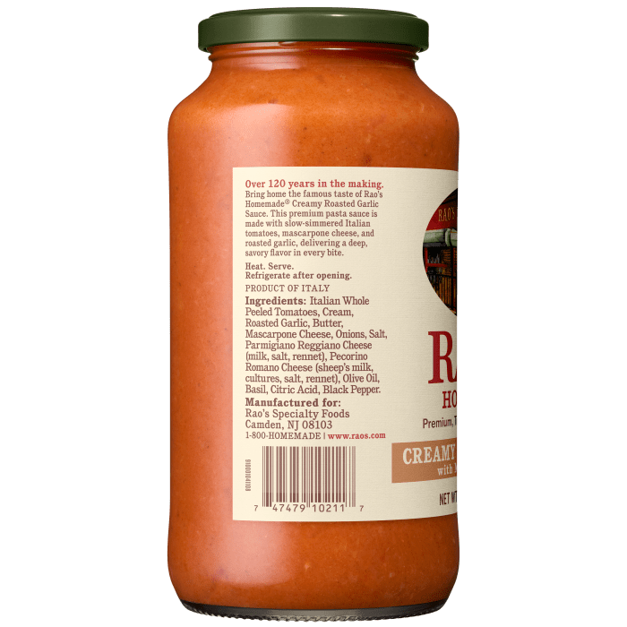 Creamy Roasted Garlic with Mascarpone Sauce, 24 oz - Left Image