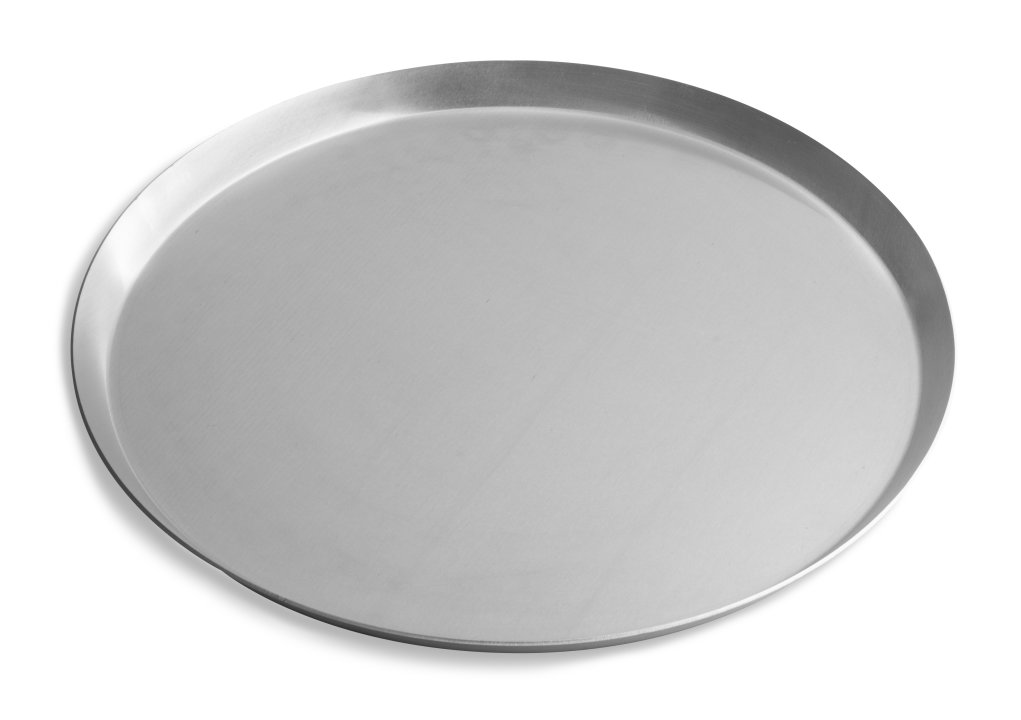 13-inch solid press-cut pizza pan in natural finish