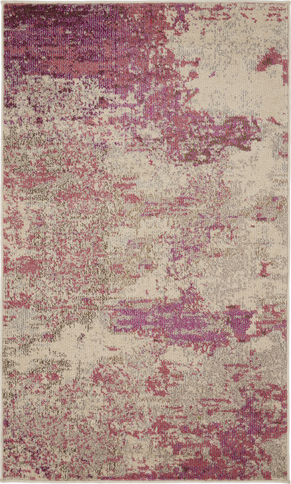 Nourison Celestial 3' x 5' Ivory Pink Modern Indoor Rug
