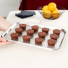 15-inch oblong stainless steel serving and display tray with satin finish