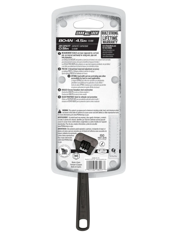 804N 4-inch Adjustable Wrench