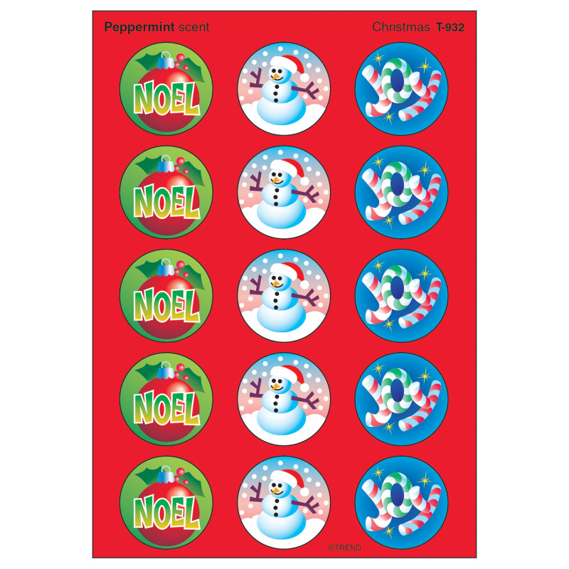 Christmas/Peppermint Stinky Stickers®, 60 ct.