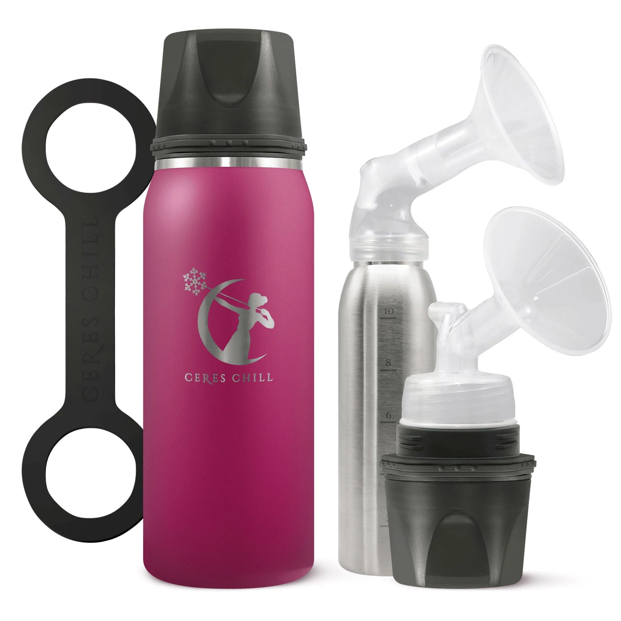 Ceres Chill OG Stainless Steel Breast Milk Chiller Container, Fuchsia