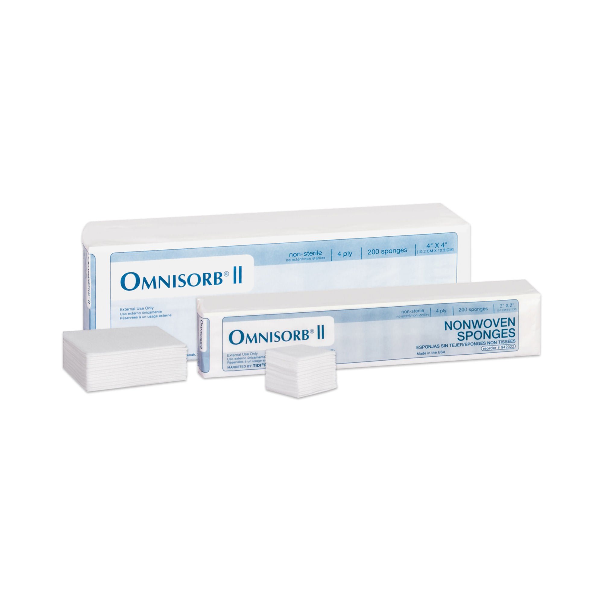 Nonwoven Sponge Omnisorb® 3 X 3 Inch 4-Ply NonSterile 200 per Sleeve