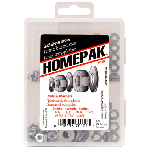 HOMEPAK Stainless Nuts & Washers Assortment Kit