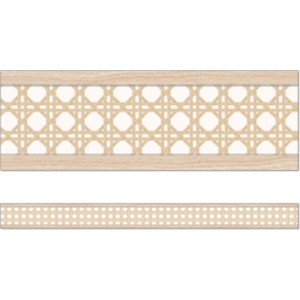 True to You Woven Cane Straight Bulletin Board Borders, 36 Feet