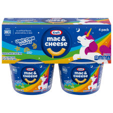 Kraft Mac & Cheese Macaroni and Cheese Dinner Easy Microwavable Dinner with Unicorn Pasta Shapes, 4 ct Pack, 1.9 oz Cups