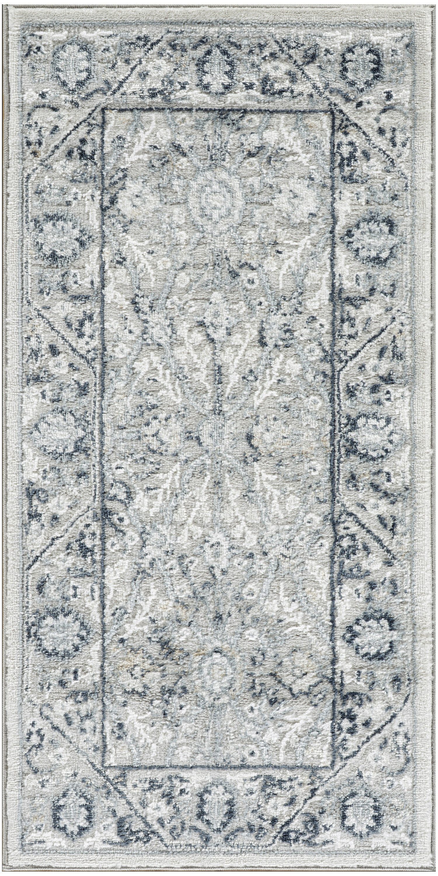 Nourison Dekor 2' x 4' Grey Navy Vintage Indoor Rug