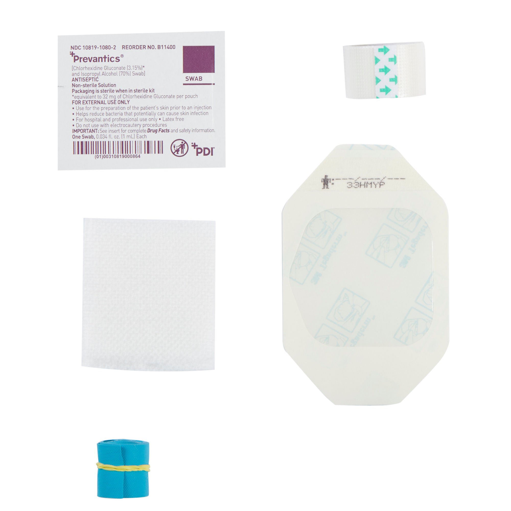 McKesson IV Start Kit with Tegaderm™ Dressing and Prevantics® Swab Pad