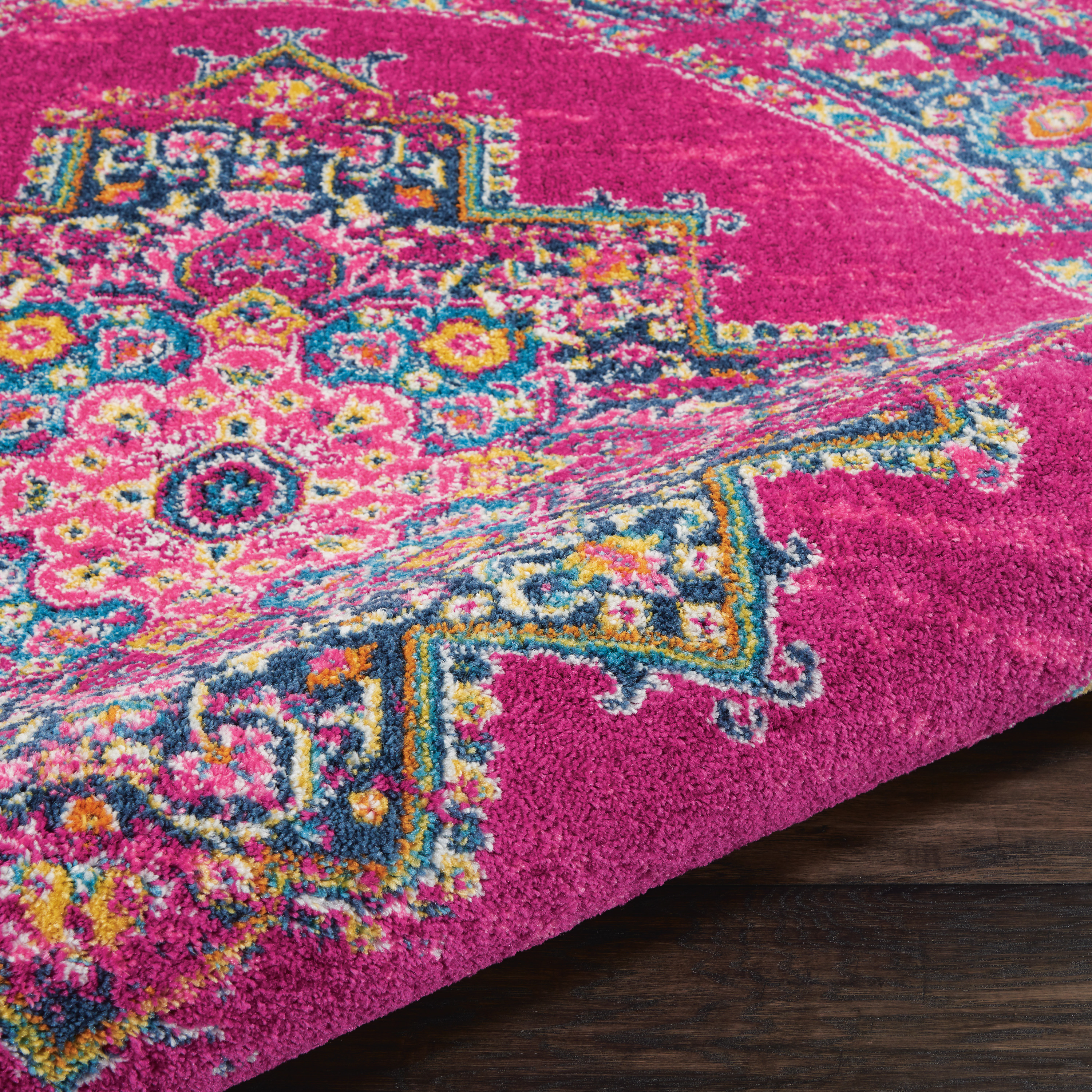 Nourison Passion 4' x Round Fuchsia Bohemian Indoor Rug