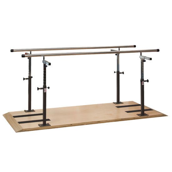 Parallel Bars Plywood Base, Stainless Steel Handrails 7 Foot X 18 to 28 X 26 to 39 Inch Satin Finish