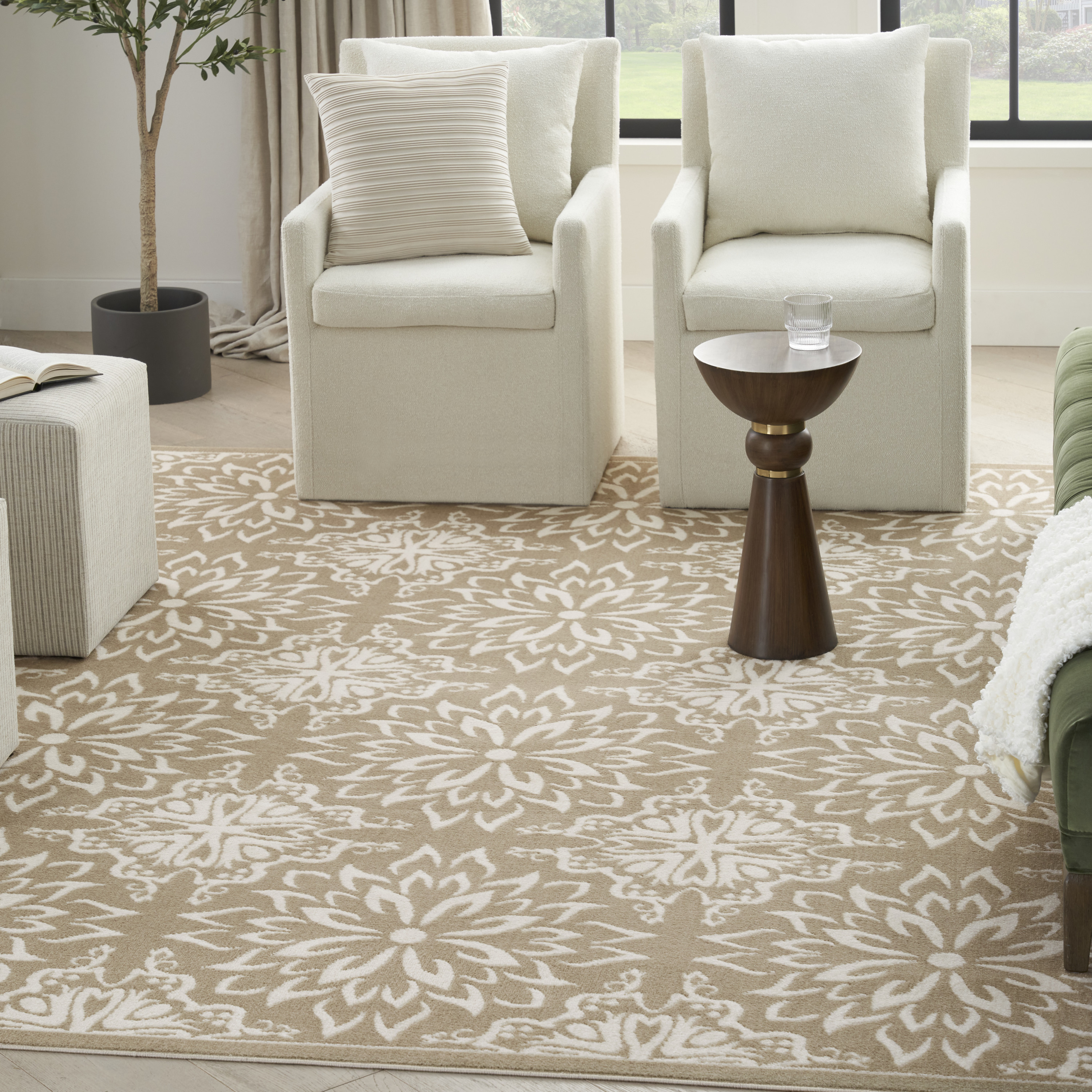 Nourison Jubilant 7' x 10' Taupe Farmhouse Indoor Rug