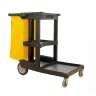 Hillyard, 3 Shelf Utility Janitor Cart, Black