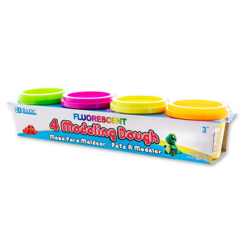 Fluorescent Color Modeling Dough, 4 oz, Pack of 4