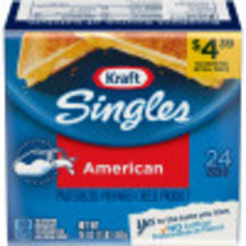 Kraft Singles American Cheese Slices, 16 oz Pre-Priced (24 slices)