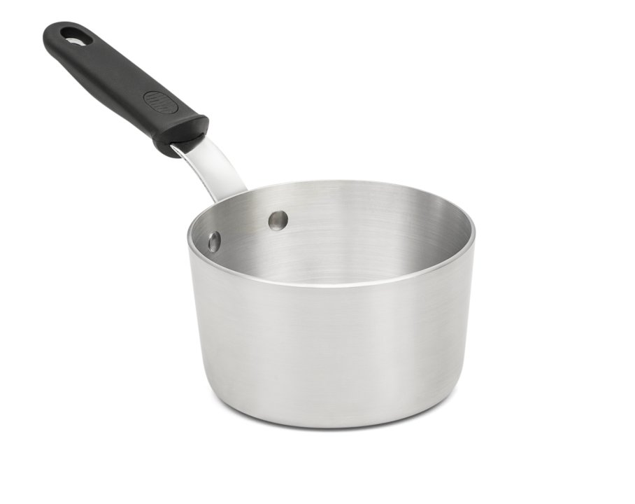 1 ½-quart Wear-Ever® tapered aluminum saucepan with natural finish and silicone handle