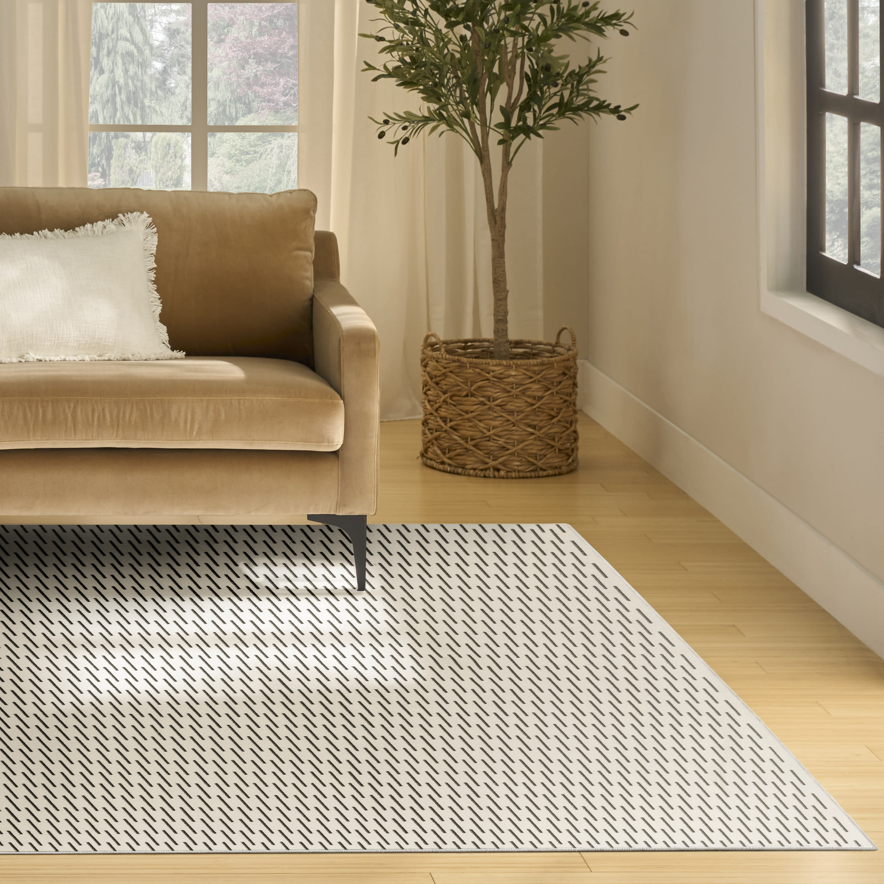 Nourison Nordic 8' x 10' Ivory Black Scandinavian Indoor Rug