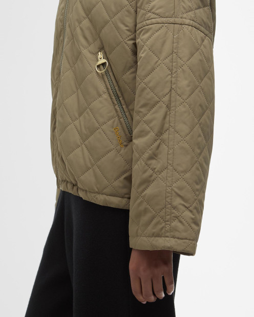 Emlyn Quilted Bomber Jacket Dusky Green/Ancient