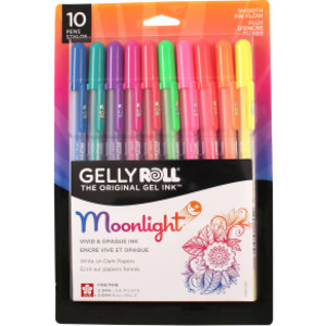Gelly Roll Moonlight Gel Ink Pens, 06 Fine, Assorted, Pack of 10