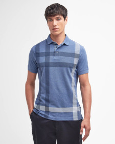 Blaine Tartan Short-Sleeved Polo Shirt Chambray