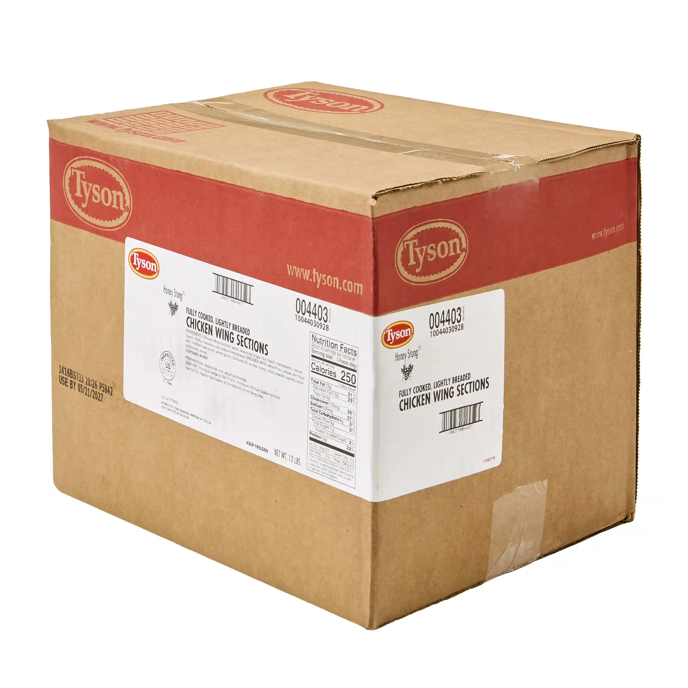 Tyson® Honey Stung® Fully Cooked Lightly Breaded Original Honey Bone-In Chicken Wing Sections, Small_image_5