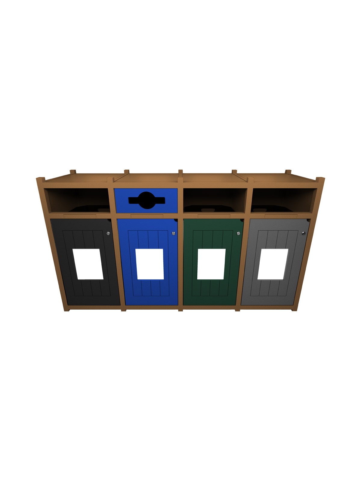 VISION – Quad – Unit – Full-Mixed-Full-Full – Cedar-Black-Blue-Green-Grey