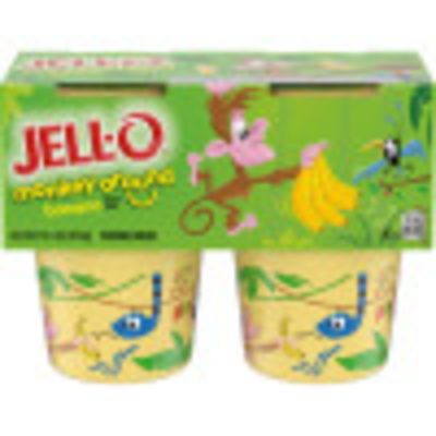 Jell-O Monkey Around Banana Pudding Snacks, 4 ct Cups