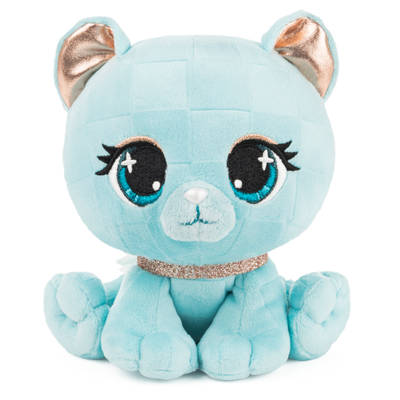 P.Lushes Designer Fashion Pets Audrey Park Panther Premium Cat Stuffed Animal Soft Plush with Glitter Sparkle, Blue, 6”