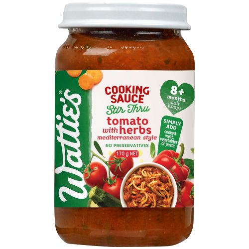  Wattie's® Stir Thru Cooking Sauce Mediterranean Style Tomato with Herbs 170g 8+ months 